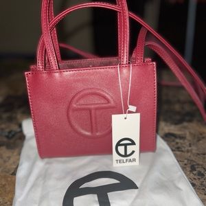 Telfar small bag, oxblood color